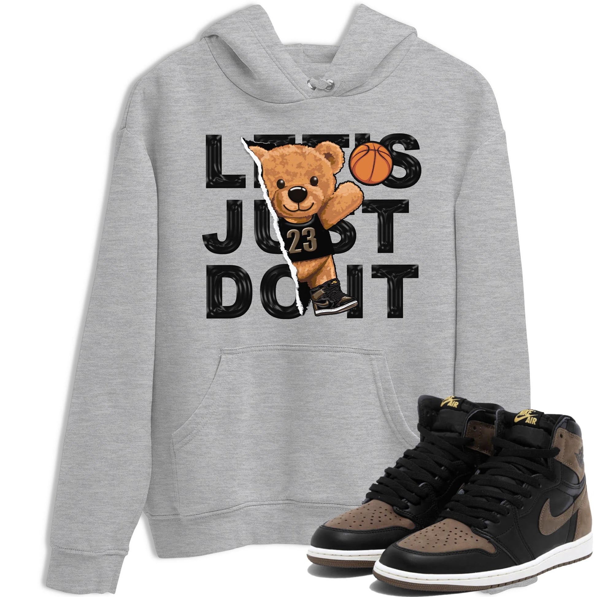 Air Jordan 1 Palomino shirt to match jordans Rip Out Bear sneaker tees Crew Neck Jordan 1 Retro High OG Palomino SNRT Sneaker Release Tees Unisex Casual Shirts Heather Grey 1 T-Shirt