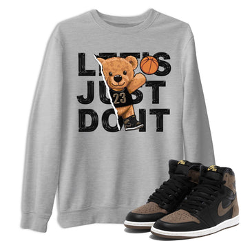 Air Jordan 1 Palomino shirt to match jordans Rip Out Bear sneaker tees Crew Neck Jordan 1 Retro High OG Palomino SNRT Sneaker Release Tees Unisex Casual Shirts Heather Grey 1 T-Shirt