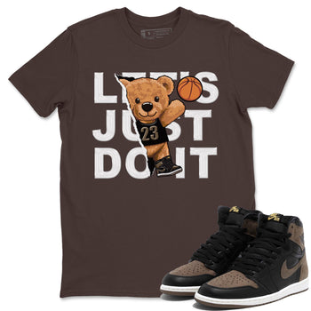 Air Jordan 1 Palomino shirt to match jordans Rip Out Bear sneaker tees Crew Neck Jordan 1 Retro High OG Palomino SNRT Sneaker Release Tees Unisex Casual Shirts Dark Chocolate 1 T-Shirt