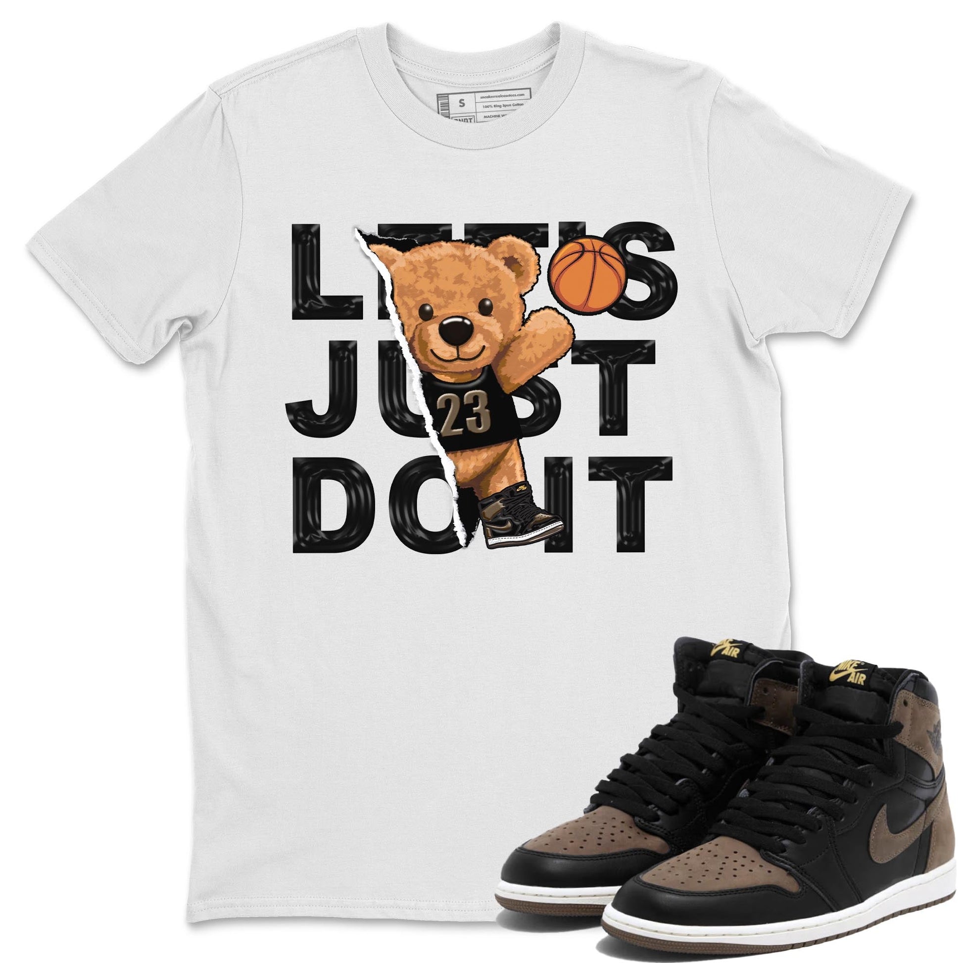 Air Jordan 1 Palomino shirt to match jordans Rip Out Bear sneaker tees Crew Neck Jordan 1 Retro High OG Palomino SNRT Sneaker Release Tees Unisex Casual Shirts White 1 T-Shirt