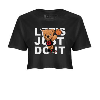 Air Jordan 1 Satin Bred shirt to match jordans Rip Out Bear sneaker tees AJ1 Retro Satin Bred SNRT Sneaker Tees Sneaker Matching Clothing Brand Black 2 Crop T-Shirt