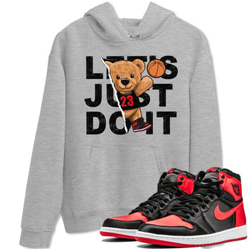 Air Jordan 1 Satin Bred shirt to match jordans Rip Out Bear sneaker tees AJ1 Retro Satin Bred SNRT Sneaker Tees Sneaker Matching Clothing Brand Unisex Sneaker Tee Heather Grey 1 T-Shirt