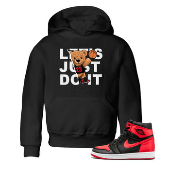 Air Jordan 1 Satin Bred shirt to match jordans Rip Out Bear sneaker tees AJ1 Retro Satin Bred SNRT Sneaker Tees Sneaker Matching Clothing Brand Baby Toddler Black 1 T-Shirt