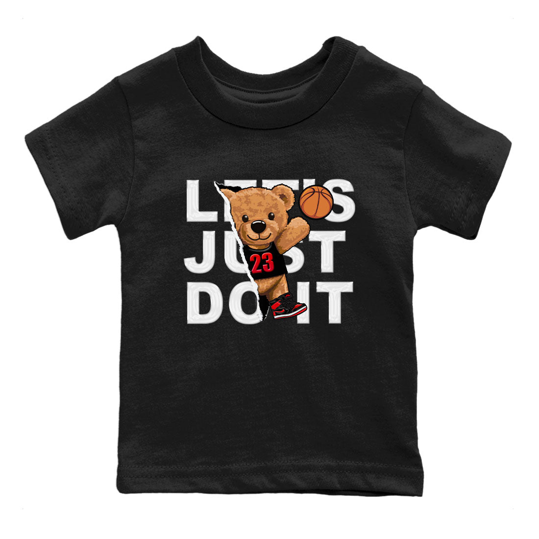Air Jordan 1 Satin Bred shirt to match jordans Rip Out Bear sneaker tees AJ1 Retro Satin Bred SNRT Sneaker Tees Sneaker Matching Clothing Brand Baby Toddler Black 2 T-Shirt
