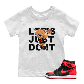 Air Jordan 1 Satin Bred shirt to match jordans Rip Out Bear sneaker tees AJ1 Retro Satin Bred SNRT Sneaker Tees Sneaker Matching Clothing Brand Baby Toddler White 1 T-Shirt