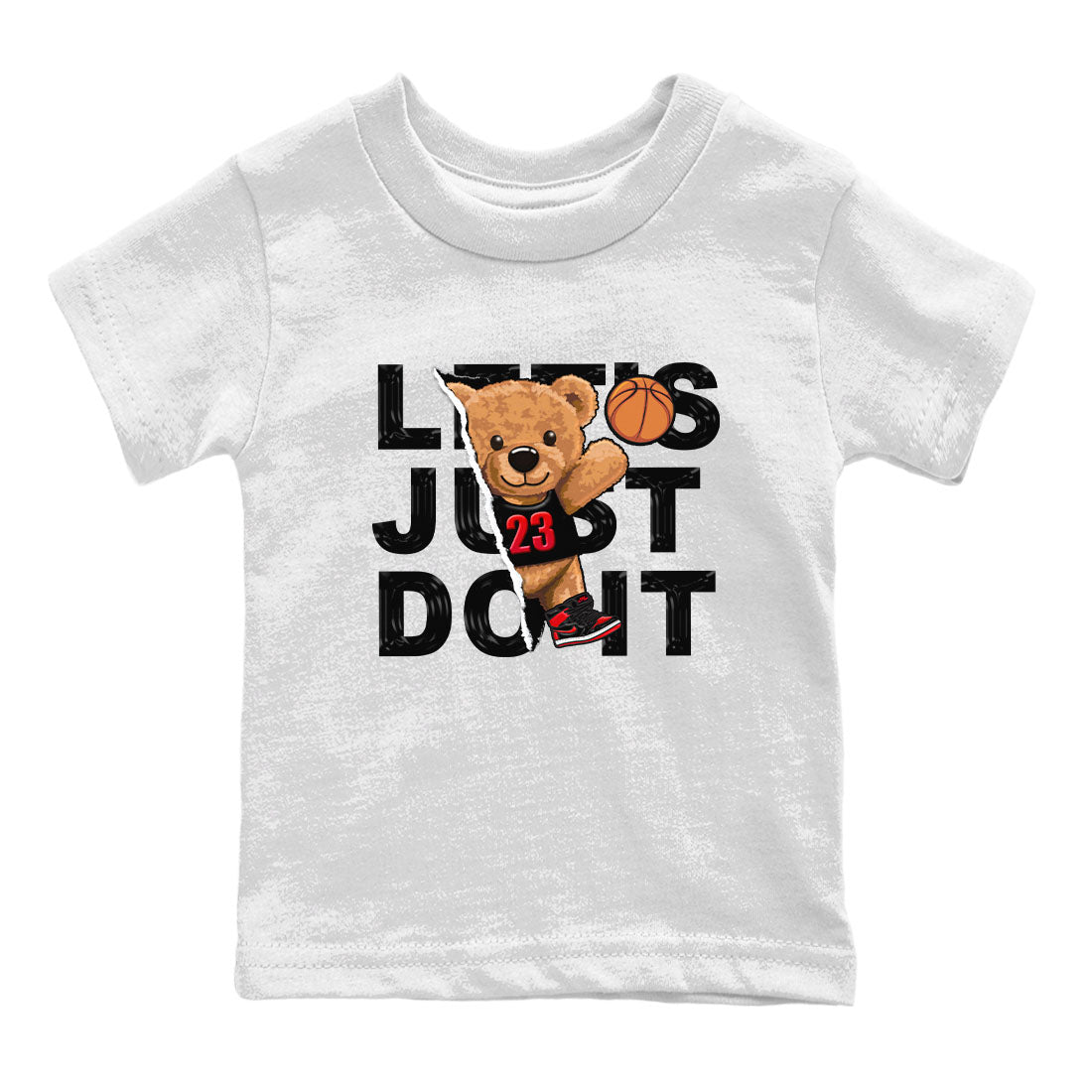Air Jordan 1 Satin Bred shirt to match jordans Rip Out Bear sneaker tees AJ1 Retro Satin Bred SNRT Sneaker Tees Sneaker Matching Clothing Brand Baby Toddler White 2 T-Shirt