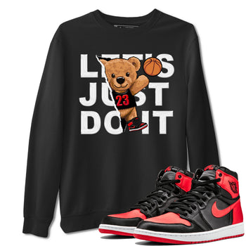 Air Jordan 1 Satin Bred shirt to match jordans Rip Out Bear sneaker tees AJ1 Retro Satin Bred SNRT Sneaker Tees Sneaker Matching Clothing Brand Unisex Sneaker Tee Black 1 T-Shirt