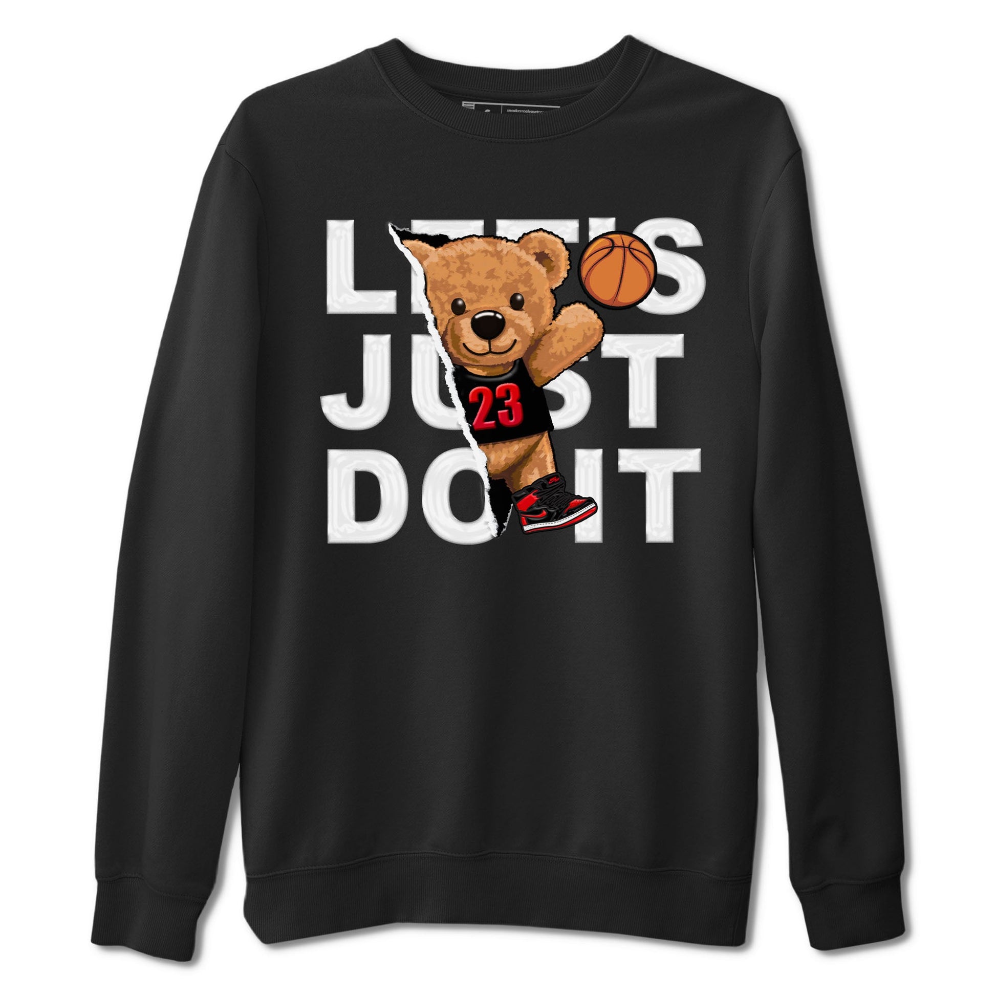 Air Jordan 1 Satin Bred shirt to match jordans Rip Out Bear sneaker tees AJ1 Retro Satin Bred SNRT Sneaker Tees Sneaker Matching Clothing Brand Unisex Sneaker Tee Black 2 T-Shirt