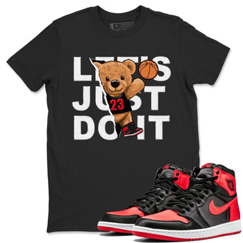Air Jordan 1 Satin Bred shirt to match jordans Rip Out Bear sneaker tees AJ1 Retro Satin Bred SNRT Sneaker Tees Sneaker Matching Clothing Brand Unisex Sneaker Tee Black 1 T-Shirt