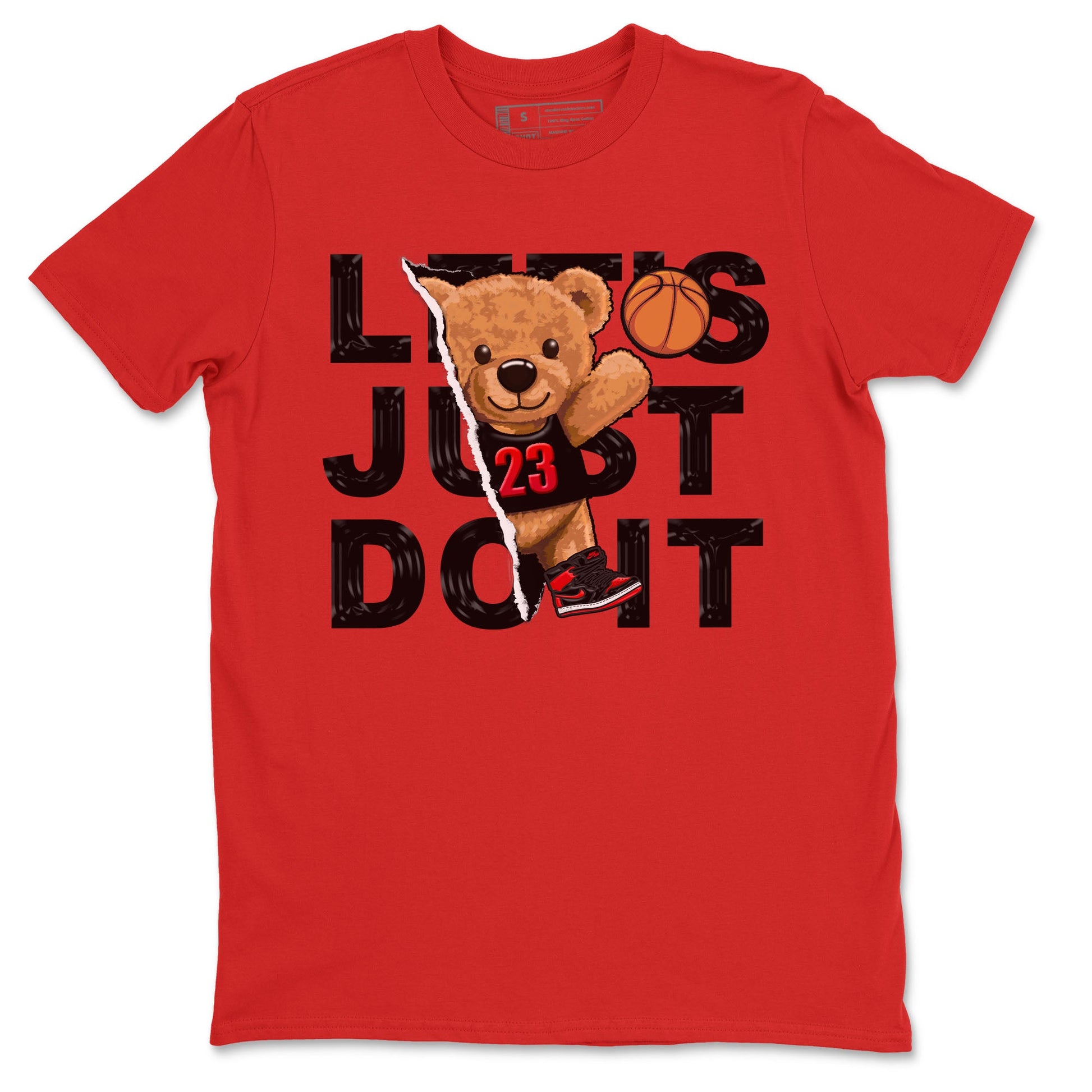 Air Jordan 1 Satin Bred shirt to match jordans Rip Out Bear sneaker tees AJ1 Retro Satin Bred SNRT Sneaker Tees Sneaker Matching Clothing Brand Unisex Sneaker Tee Red 2 T-Shirt