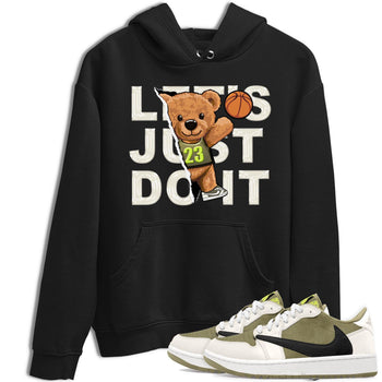 Jordan 1 Low X Travis Scott Golf Olive shirt to match jordans Rip Out Bear sneaker release tees Air Jordan 1 Travis Scott Golf Olive SNRT Sneaker Tees Unisex Streetwear Clothing Black 1 T-Shirt