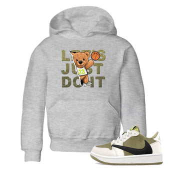 Jordan 1 Low X Travis Scott Golf Olive shirt to match jordans Rip Out Bear sneaker release tees Air Jordan 1 Travis Scott Golf Olive SNRT Sneaker Tees Baby Toddler Heather Grey 1 T-Shirt