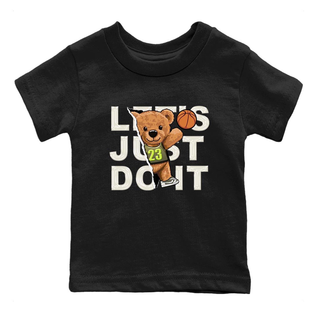 Jordan 1 Low X Travis Scott Golf Olive shirt to match jordans Rip Out Bear sneaker release tees Air Jordan 1 Travis Scott Golf Olive SNRT Sneaker Tees Baby Toddler Black 2 T-Shirt
