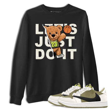 Jordan 1 Low X Travis Scott Golf Olive shirt to match jordans Rip Out Bear sneaker release tees Air Jordan 1 Travis Scott Golf Olive SNRT Sneaker Tees Unisex Streetwear Clothing Black 1 T-Shirt