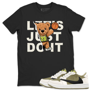 Jordan 1 Low X Travis Scott Golf Olive shirt to match jordans Rip Out Bear sneaker release tees Air Jordan 1 Travis Scott Golf Olive SNRT Sneaker Tees Unisex Streetwear Clothing Black 1 T-Shirt