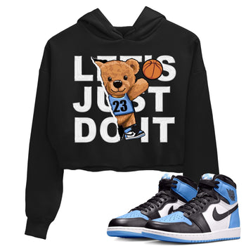 Air Jordan 1 Retro High OG University Blue shirt to match jordans Rip Out Bear sneaker tees Air Jordan 1 UNC Toe SNRT Sneaker Release Tees Black 1 Crop T-Shirt
