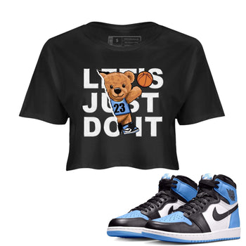 Air Jordan 1 Retro High OG University Blue shirt to match jordans Rip Out Bear sneaker tees Air Jordan 1 UNC Toe SNRT Sneaker Release Tees Black 1 Crop T-Shirt