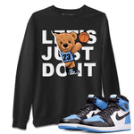 Air Jordan 1 Retro High OG University Blue shirt to match jordans Rip Out Bear sneaker tees Air Jordan 1 UNC Toe SNRT Sneaker Release Tees Unisex Black 1 T-Shirt