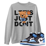 Air Jordan 1 Retro High OG University Blue shirt to match jordans Rip Out Bear sneaker tees Air Jordan 1 UNC Toe SNRT Sneaker Release Tees Unisex Heather Grey 1 T-Shirt