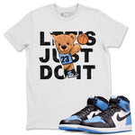Air Jordan 1 Retro High OG University Blue shirt to match jordans Rip Out Bear sneaker tees Air Jordan 1 UNC Toe SNRT Sneaker Release Tees Unisex White 1 T-Shirt