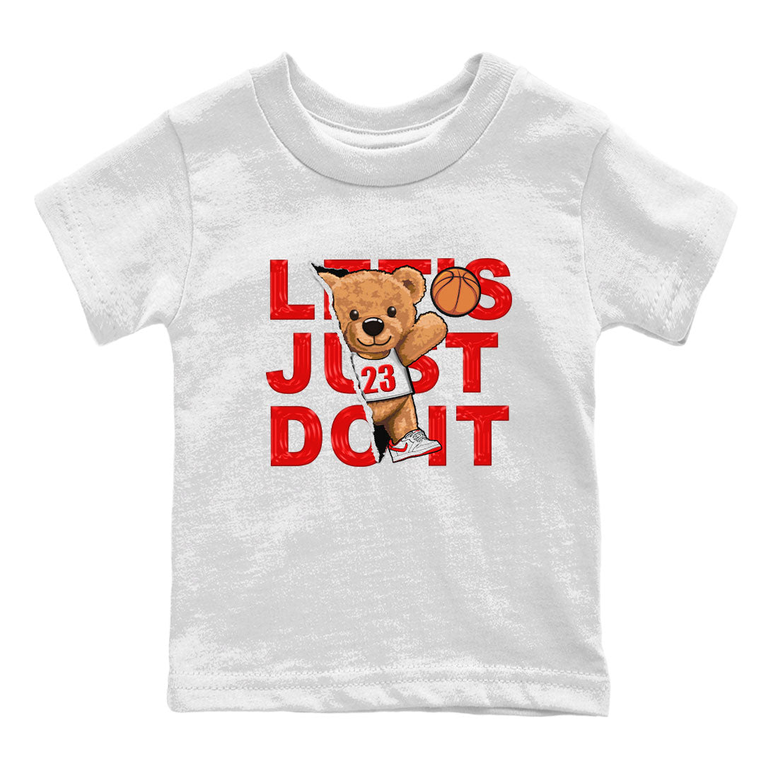 1s Low University Red shirt to match jordans Rip Out Bear sneaker tees Air Jordan 1 University Red SNRT Sneaker Tees Sneaker Matching Clothing Brand Baby Toddler White 2 T-Shirt