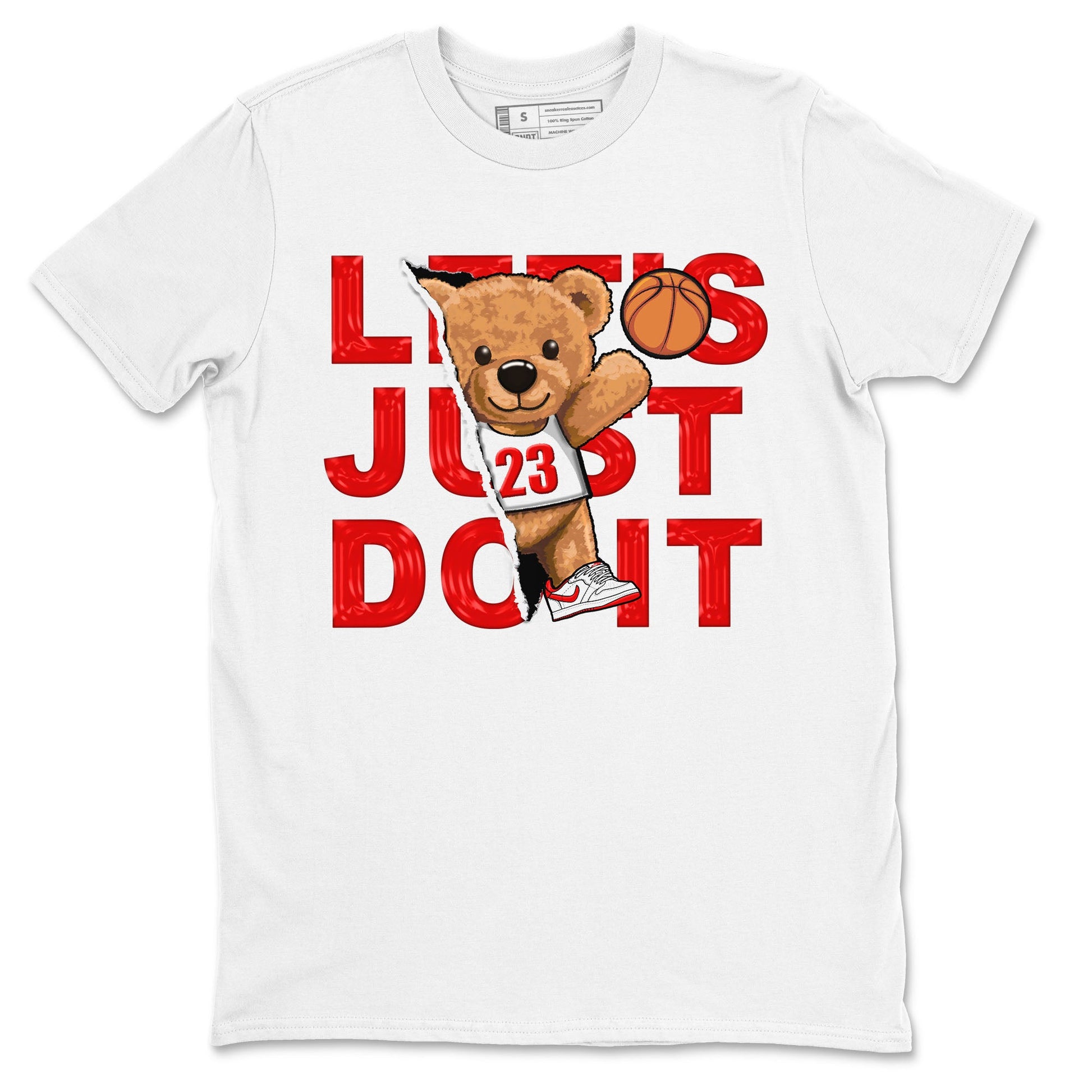 1s Low University Red shirt to match jordans Rip Out Bear sneaker tees Air Jordan 1 University Red SNRT Sneaker Tees Sneaker Matching Clothing Brand Unisex Sneaker Tee White 2 T-Shirt