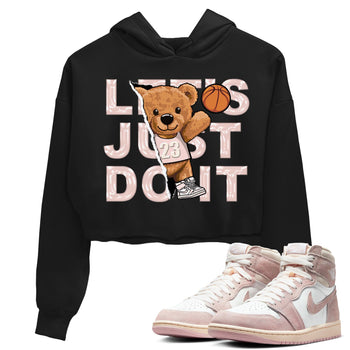 Air Jordan 1 Washed Pink Sneaker Match Tees Rip Out Bear Sneaker Tees AJ1 Washed Pink Sneaker Release Tees Women's Shirts Black 1