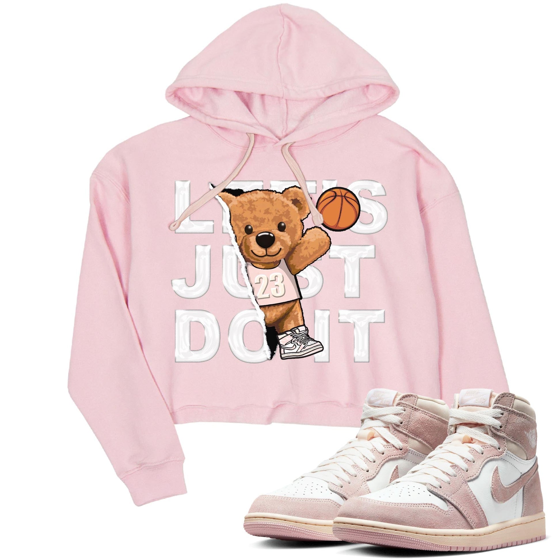 Air Jordan 1 Washed Pink Sneaker Match Tees Rip Out Bear Sneaker Tees AJ1 Washed Pink Sneaker Release Tees Women's Shirts Pink 1