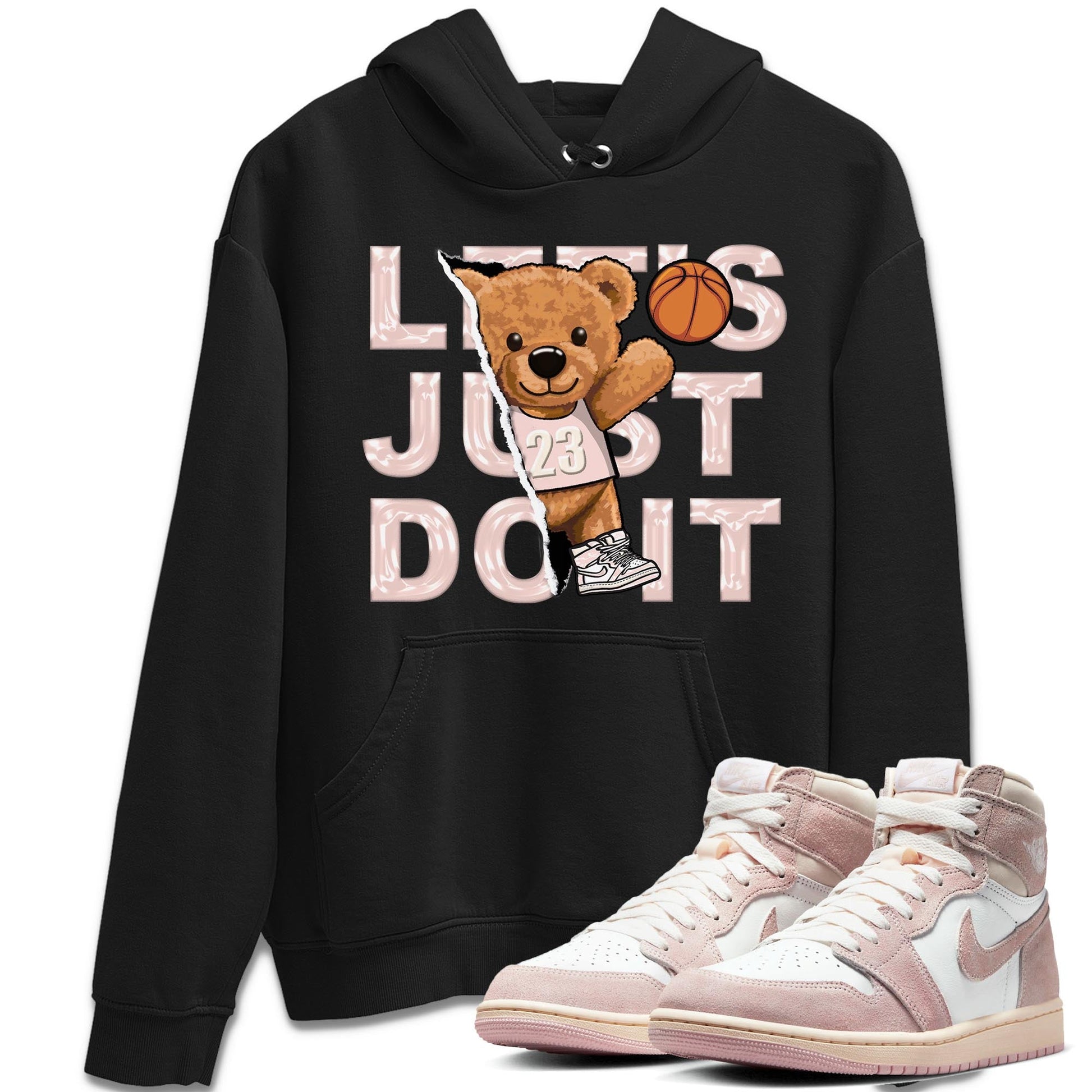 Air Jordan 1 Washed Pink Sneaker Match Tees Rip Out Bear Sneaker Tees AJ1 Washed Pink Sneaker Release Tees Unisex Shirts Black 1