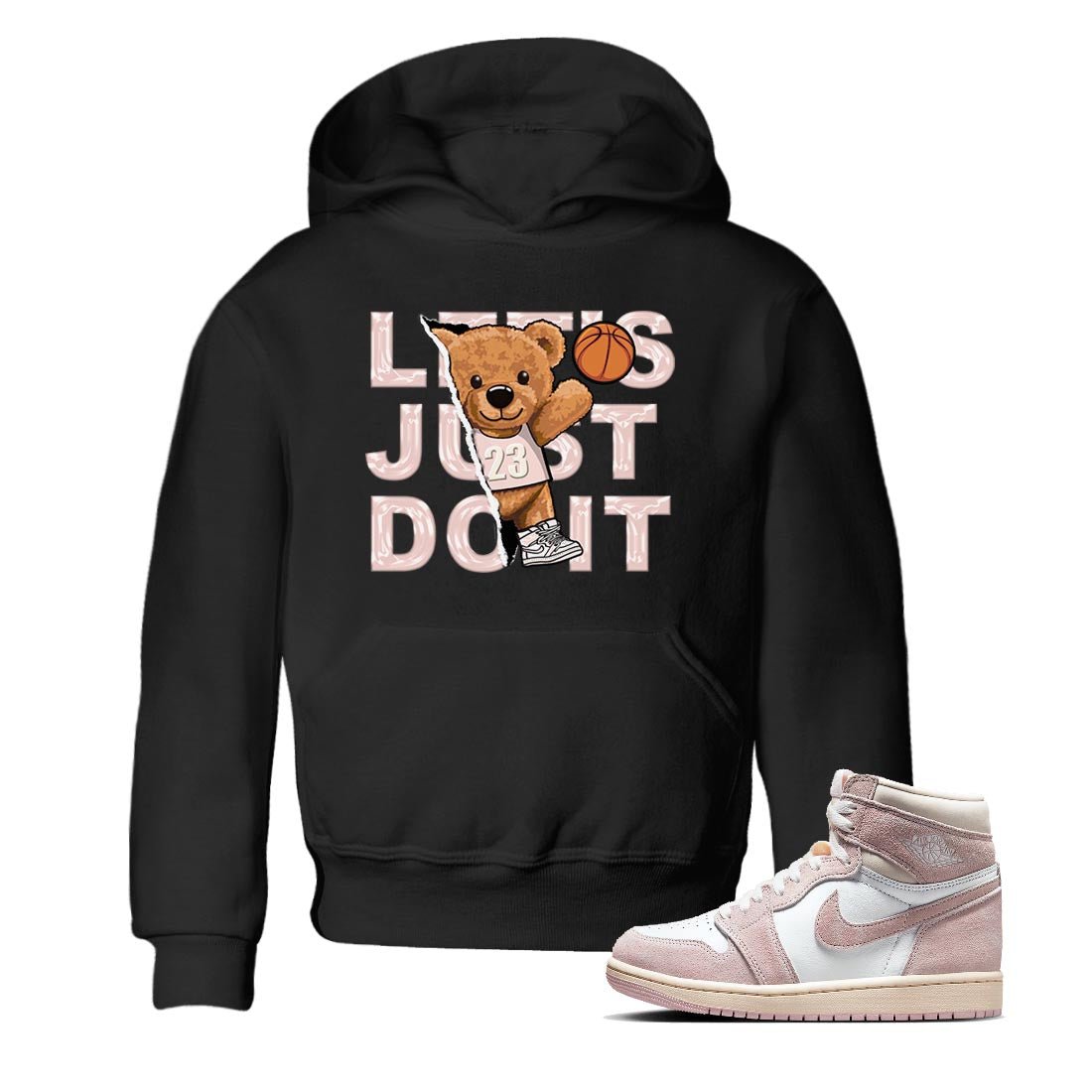 Air Jordan 1 Washed Pink Rip Out Bear Baby and Kids Sneaker Tees AJ1 Washed Pink Kids Sneaker Tees Size Chart
