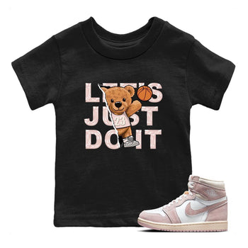 Air Jordan 1 Washed Pink Sneaker Match Tees Rip Out Bear Sneaker Tees AJ1 Washed Pink Sneaker Release Tees Kids Shirts Black 1