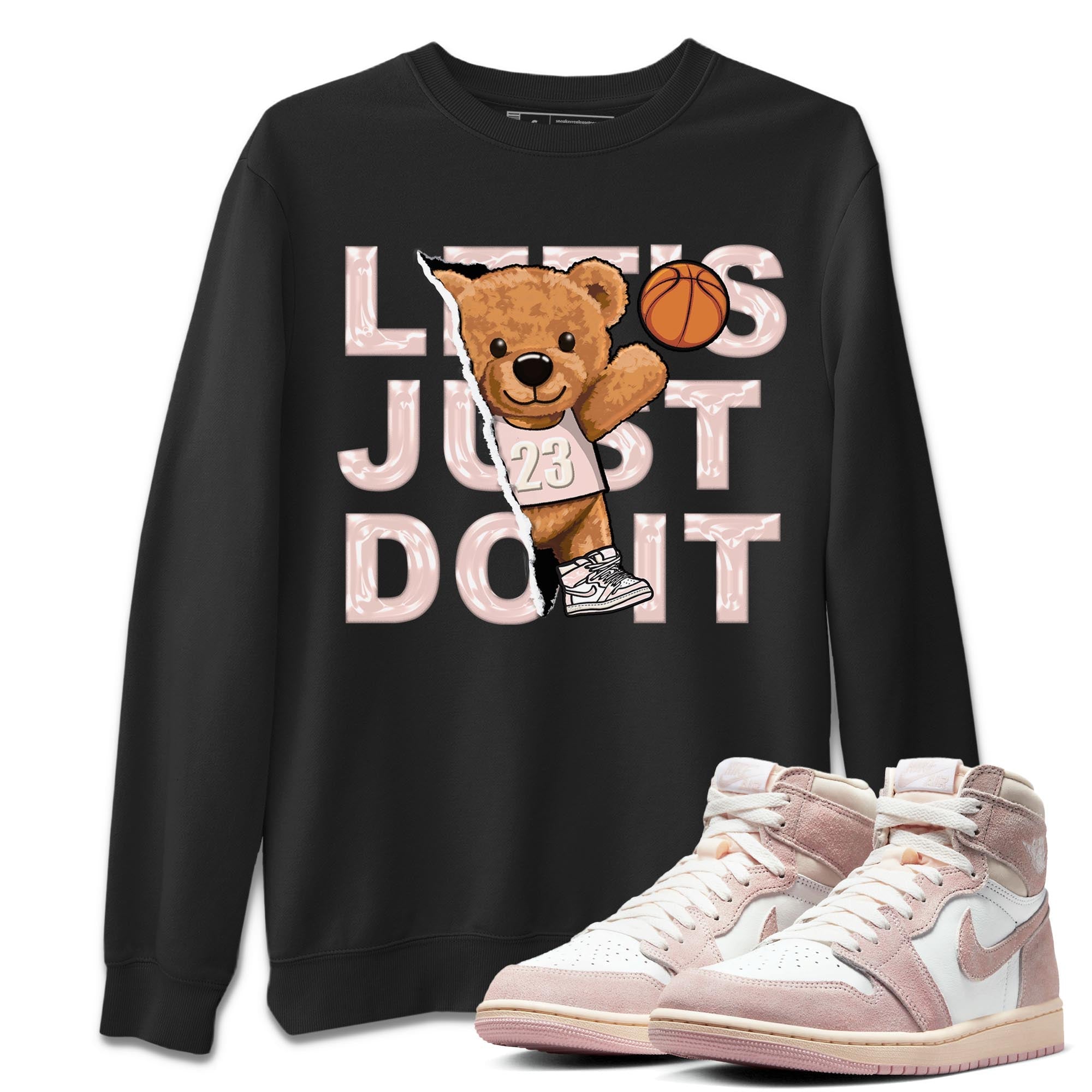 Air Jordan 1 Washed Pink Rip Out Bear Crew Neck Sneaker Tees AJ1 Washed Pink Sneaker T-Shirts Washing and Care Tip