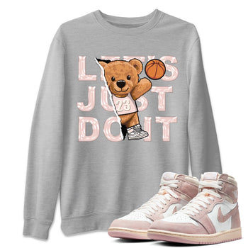 Air Jordan 1 Washed Pink Sneaker Match Tees Rip Out Bear Sneaker Tees AJ1 Washed Pink Sneaker Release Tees Unisex Shirts Heather Grey 1