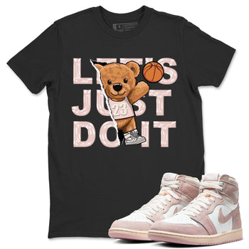 Air Jordan 1 Washed Pink Sneaker Match Tees Rip Out Bear Sneaker Tees AJ1 Washed Pink Sneaker Release Tees Unisex Shirts Black 1