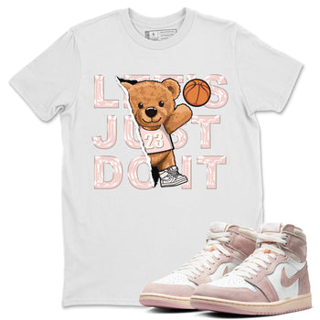 Air Jordan 1 Washed Pink Sneaker Match Tees Rip Out Bear Sneaker Tees AJ1 Washed Pink Sneaker Release Tees Unisex Shirts White 1