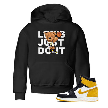 1s Yellow Ochre shirt to match jordans Rip Out Bear sneaker tees Air Jordan 1 High OG Yellow Ochre SNRT sneaker release tees baby toddler Black 1 cotton Shirt