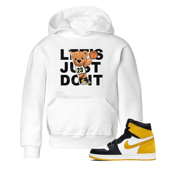 1s Yellow Ochre shirt to match jordans Rip Out Bear sneaker tees Air Jordan 1 High OG Yellow Ochre SNRT sneaker release tees baby toddler White 1 cotton Shirt