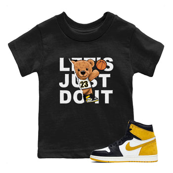 1s Yellow Ochre shirt to match jordans Rip Out Bear sneaker tees Air Jordan 1 High OG Yellow Ochre SNRT sneaker release tees baby toddler Black 1 cotton Shirt