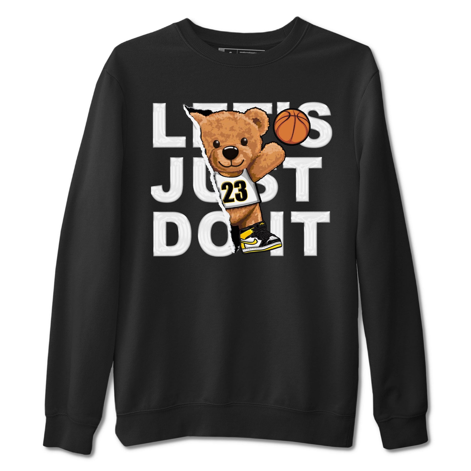 1s Yellow Ochre shirt to match jordans Rip Out Bear sneaker tees Air Jordan 1 High OG Yellow Ochre SNRT Sneaker Release Tees unisex cotton Black 2 crew neck shirt