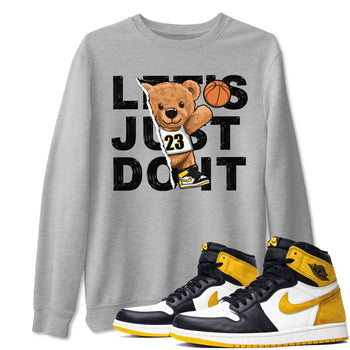 1s Yellow Ochre shirt to match jordans Rip Out Bear sneaker tees Air Jordan 1 High OG Yellow Ochre SNRT Sneaker Release Tees unisex cotton Heather Grey 1 crew neck shirt