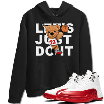 Jordan 12 Retro Cherry shirt to match jordans Varsity Red Rip Out Bear special sneaker matching tees 12s Cherry SNRT sneaker tees Unisex Black 1 T-Shirt