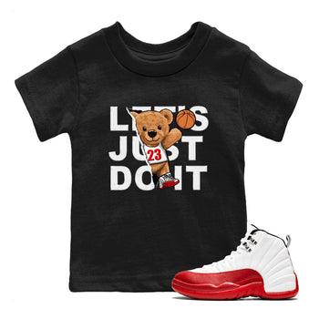 Jordan 12 Retro Cherry shirt to match jordans Varsity Red Rip Out Bear special sneaker matching tees 12s Cherry SNRT sneaker tees Baby Toddler Black 1 T-Shirt