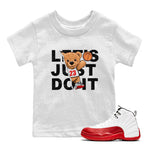 Jordan 12 Retro Cherry shirt to match jordans Varsity Red Rip Out Bear special sneaker matching tees 12s Cherry SNRT sneaker tees Baby Toddler White 1 T-Shirt