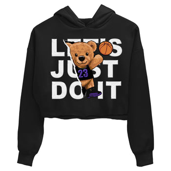 12s Field Purple shirt to match jordans Rip Out Bear sneaker tees Air Jordan 12 Field Purple SNRT Sneaker Release Tees Black 2 Crop T-Shirt
