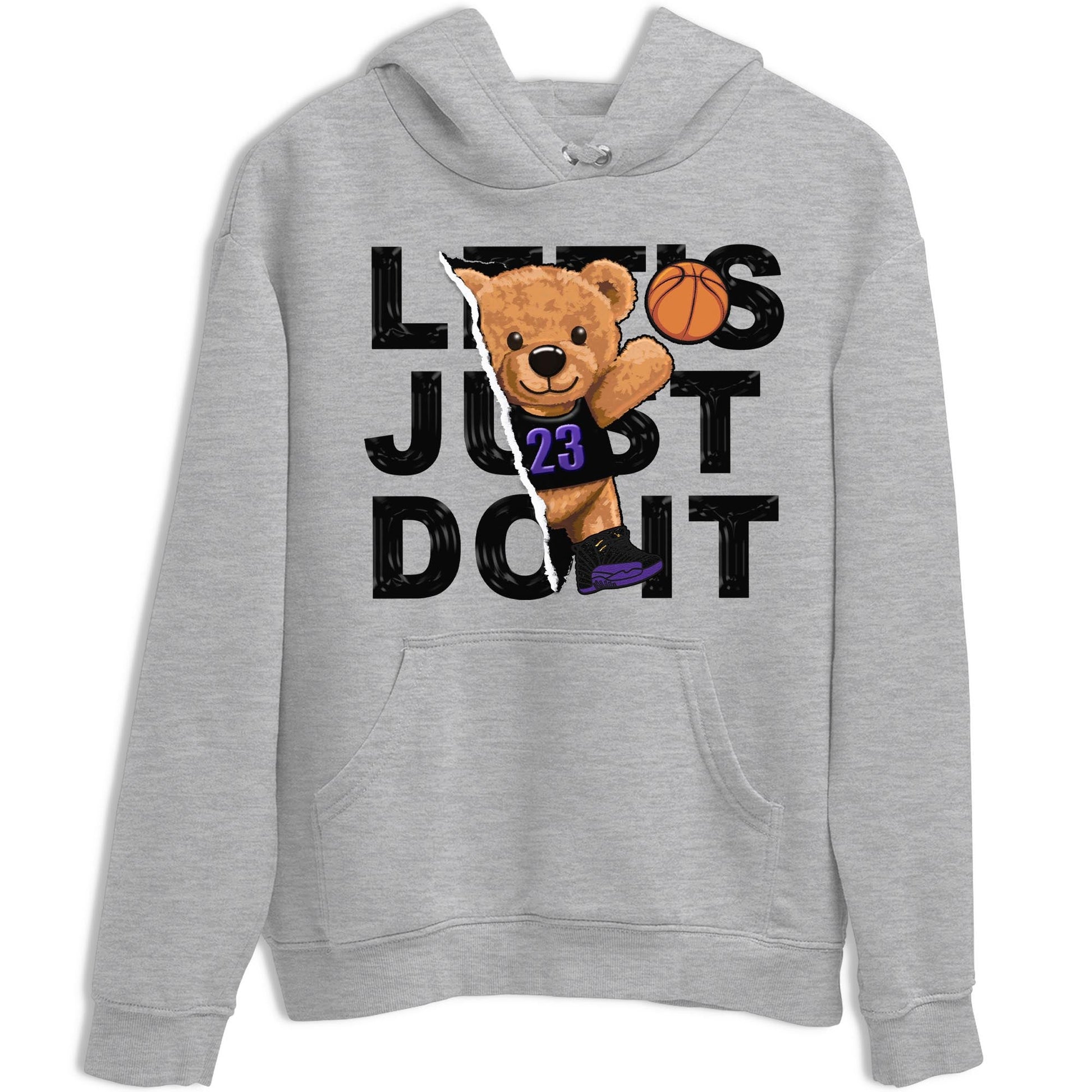 12s Field Purple shirt to match jordans Rip Out Bear sneaker tees Air Jordan 12 Field Purple SNRT Sneaker Release Tees Crew Neck Casual Unisex Heather Grey 2 T-Shirt