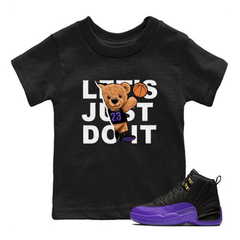 12s Field Purple shirt to match jordans Rip Out Bear sneaker tees Air Jordan 12 Field Purple SNRT Sneaker Release Tees Baby Toddler Black 1 T-Shirt