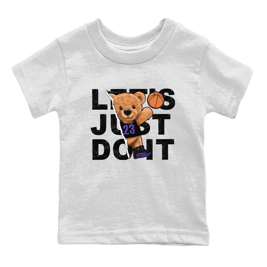 12s Field Purple shirt to match jordans Rip Out Bear sneaker tees Air Jordan 12 Field Purple SNRT Sneaker Release Tees Baby Toddler White 2 T-Shirt