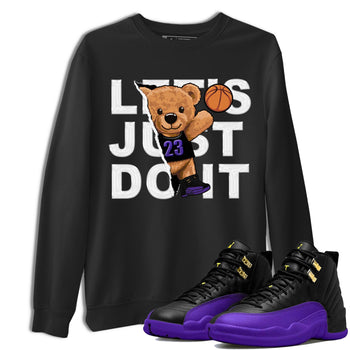 12s Field Purple shirt to match jordans Rip Out Bear sneaker tees Air Jordan 12 Field Purple SNRT Sneaker Release Tees Crew Neck Casual Unisex Black 1 T-Shirt