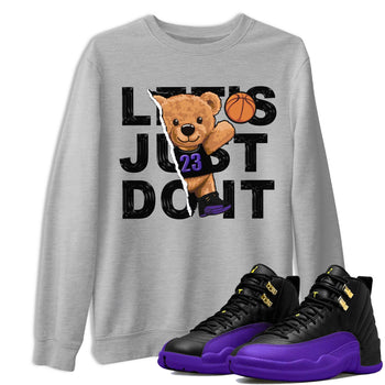 12s Field Purple shirt to match jordans Rip Out Bear sneaker tees Air Jordan 12 Field Purple SNRT Sneaker Release Tees Crew Neck Casual Unisex Heather Grey 1 T-Shirt