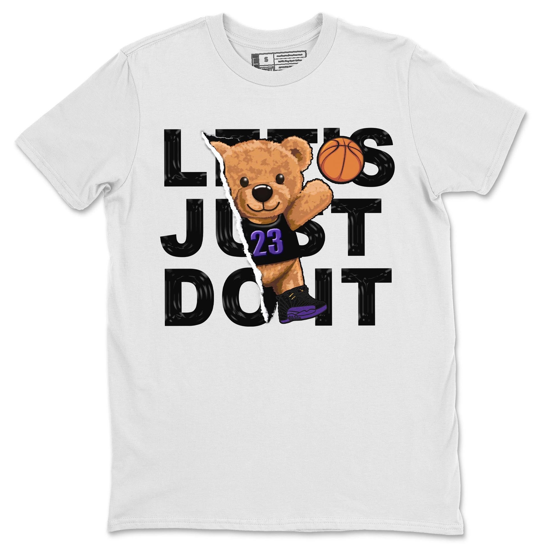 12s Field Purple shirt to match jordans Rip Out Bear sneaker tees Air Jordan 12 Field Purple SNRT Sneaker Release Tees Crew Neck Casual Unisex White 2 T-Shirt
